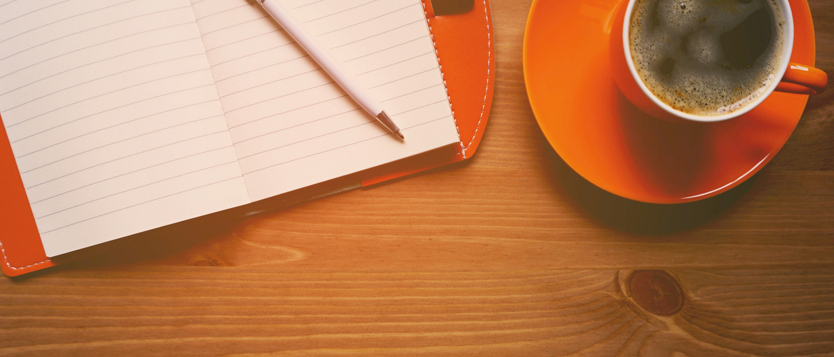 Desk coffee notebook